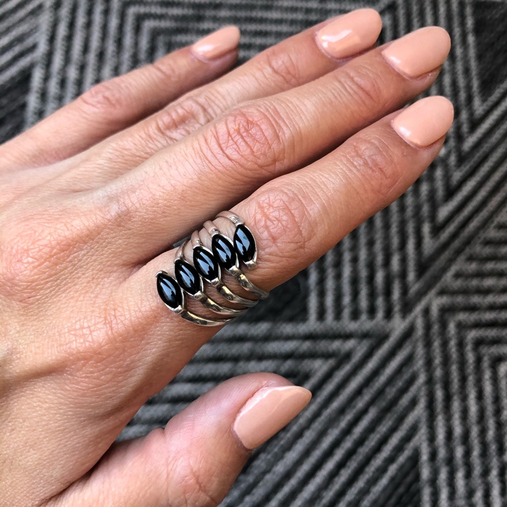 Sterling Silver & Onyx Statement Ring
